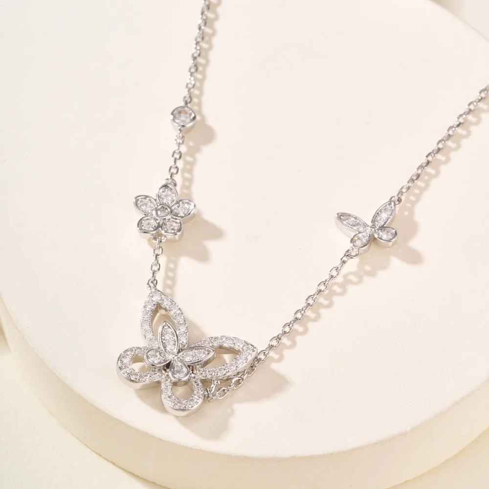 Graff Butterfly & Floral Pendant Necklace